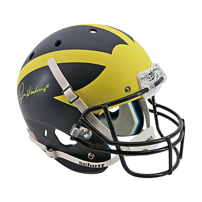 Jim Harbaugh Michigan Wolverines Signed Schutt FS Replica Helmet (Beckett Auth) - Front Right View 2