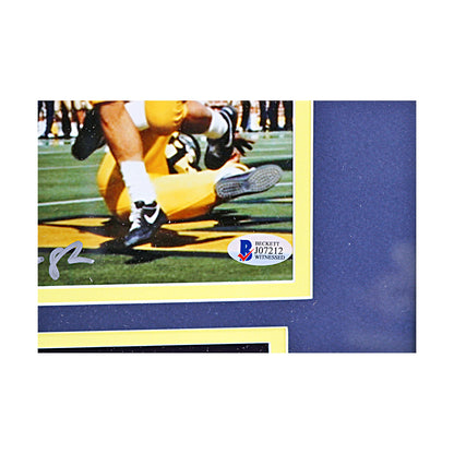 Jim Harbaugh Michigan Wolverines Autographed Signed 8x10 Celebration Framed Photo (Beckett COA) - Sticker View
