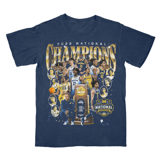 Michigan Wolverines Men's Basketball Campus Ink 2026 National Championship Team T-Shirt