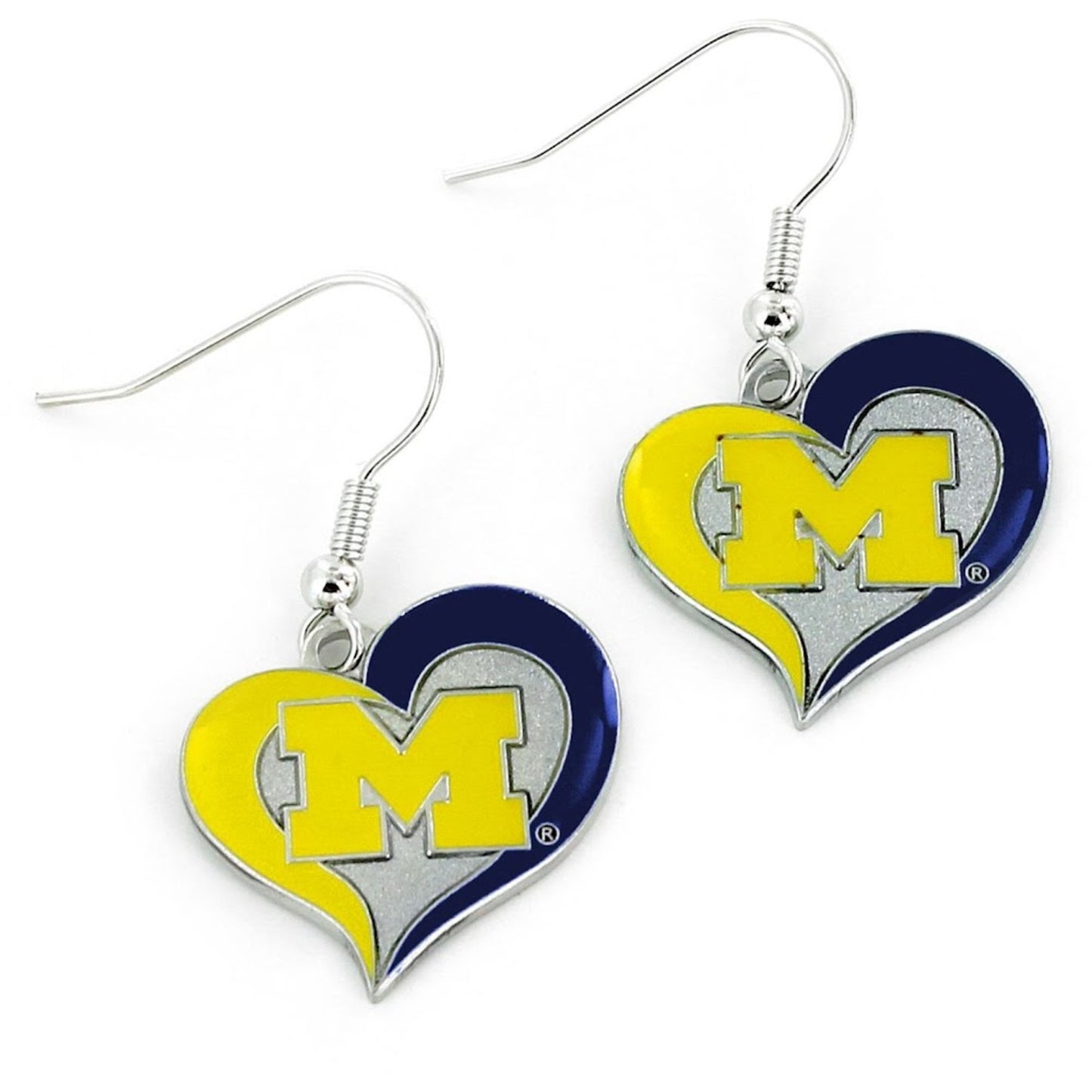 Aminco University of Michigan Heart Earrings