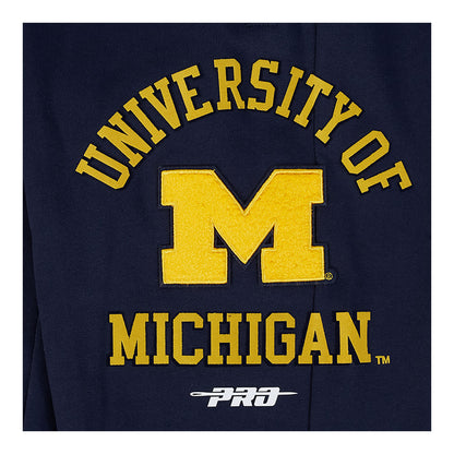 Michigan Wolverines Classic Stacked Logo Fleece Sweatpants In Navy - Patch View