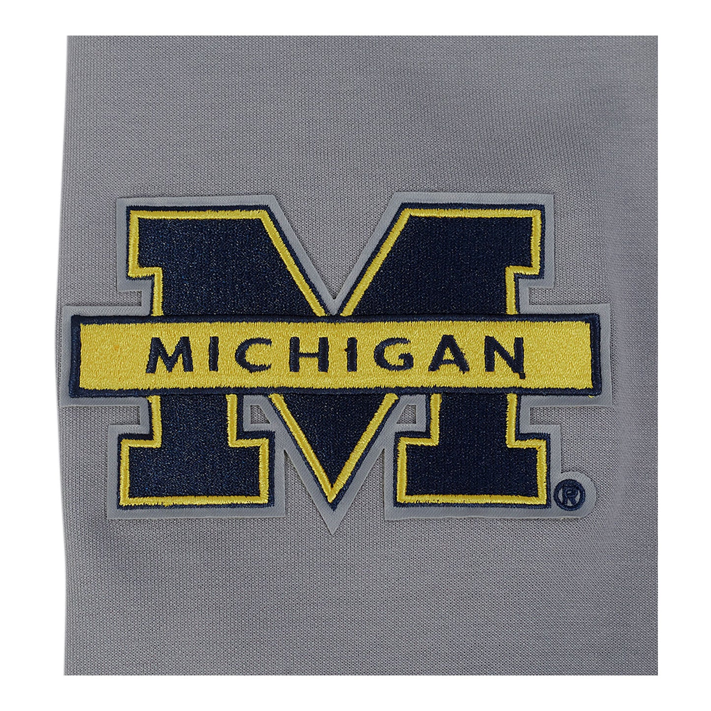 Michigan Wolverines Classic DK Grey Full-Zip Pullover Hoodie In Grey - Patch View 3