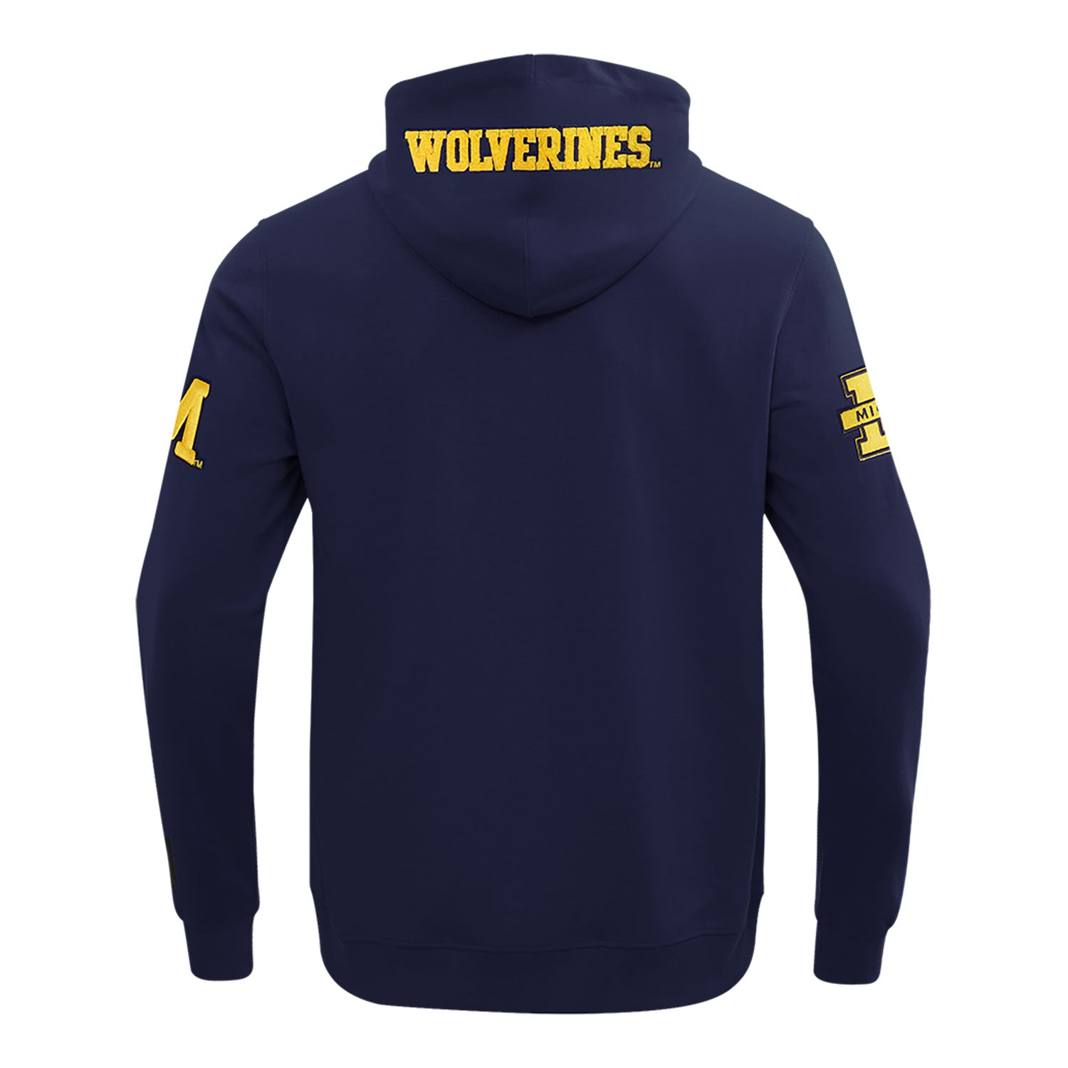 Michigan Wolverines Classic DK Navy Full-Zip Pullover Hoodie In Navy - Back View
