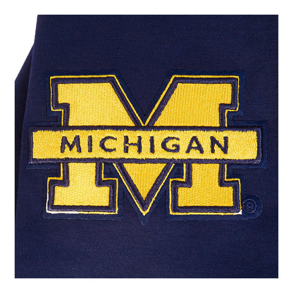 Michigan Wolverines Classic DK Navy Full-Zip Pullover Hoodie In Navy - Patch View 4
