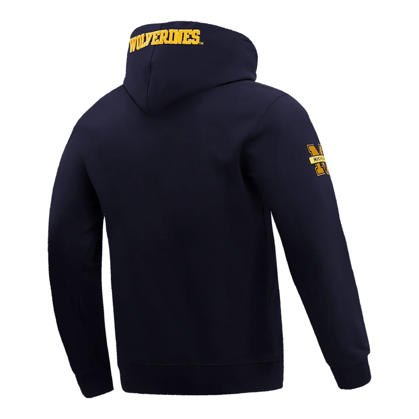 Michigan Wolverines Classic DK Pullover Hoodie In Navy - Back Side View