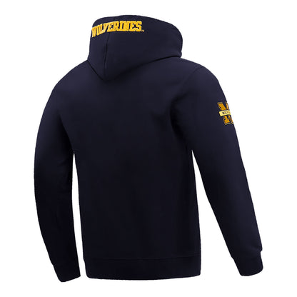 Michigan Wolverines Classic DK Pullover Hoodie In Navy - Back Side View