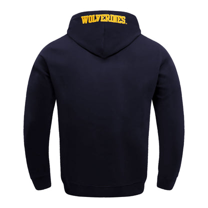 Michigan Wolverines Classic DK Pullover Hoodie In Navy - Back View