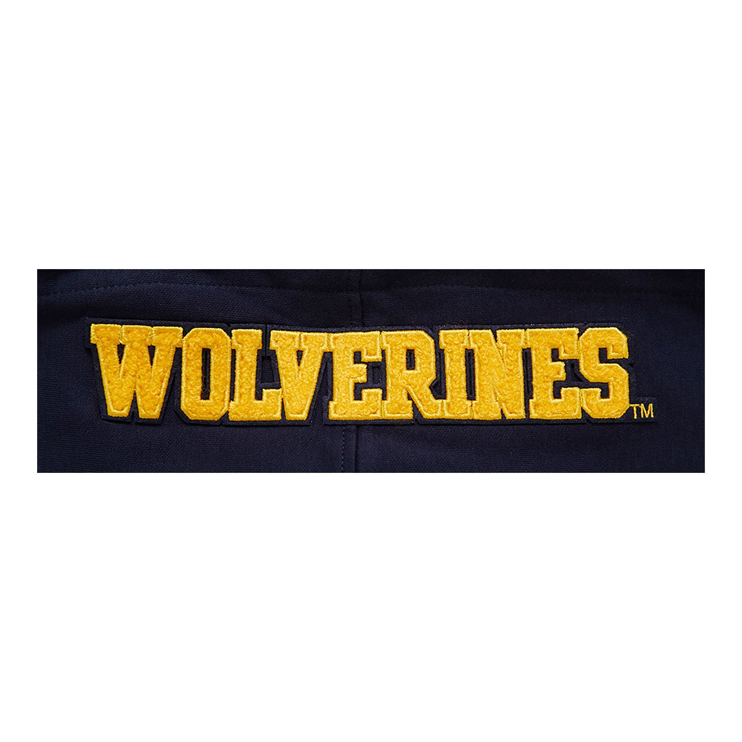 Michigan Wolverines Classic DK Pullover Hoodie In Navy - Patch View