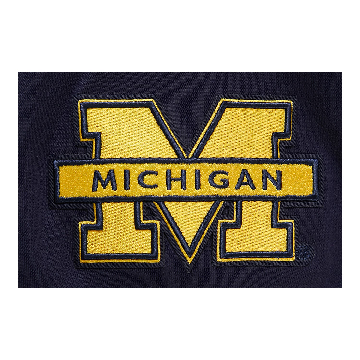 Michigan Wolverines Classic DK Pullover Hoodie In Navy - Patch View 3