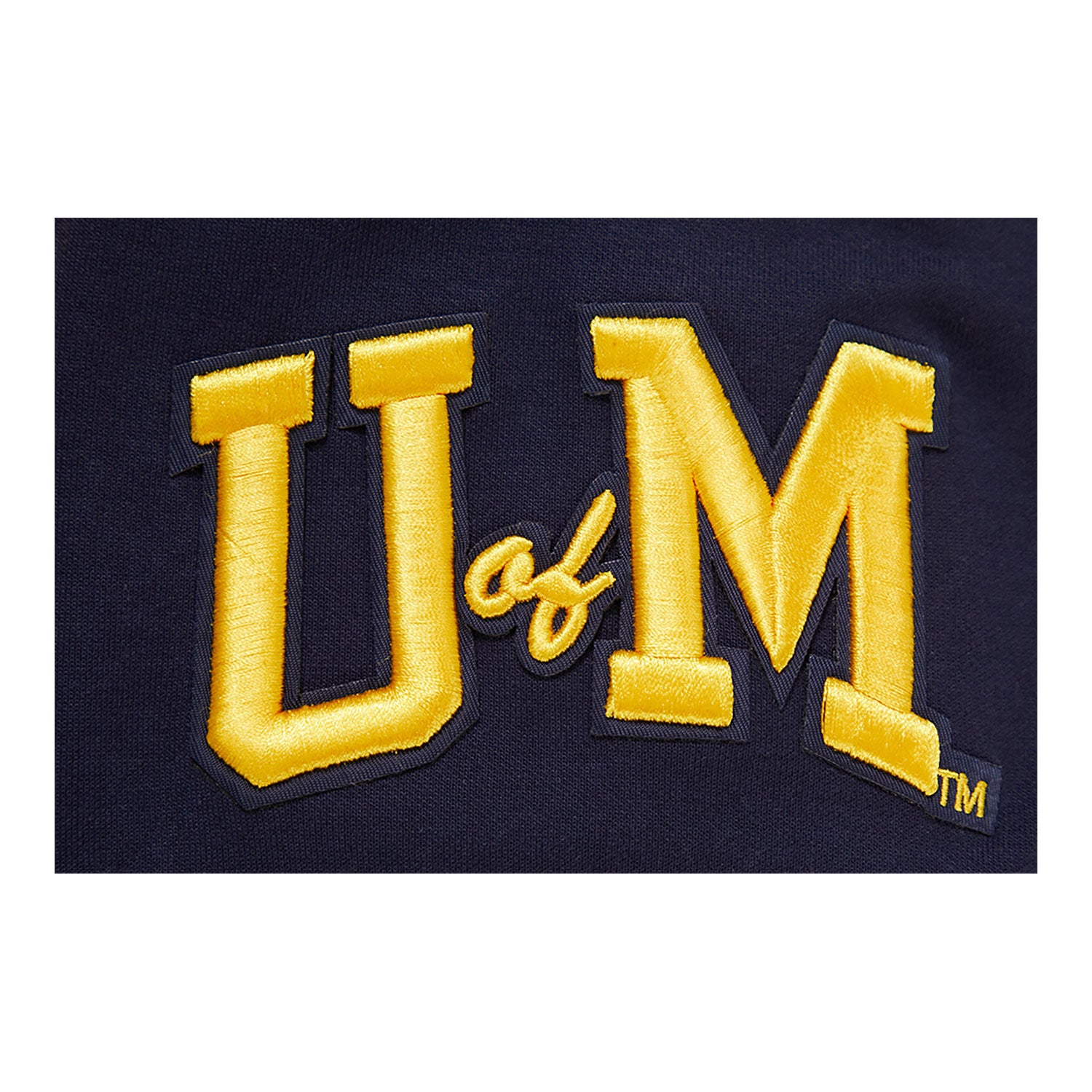 Michigan Wolverines Classic DK Pullover Hoodie In Navy - Patch View 4