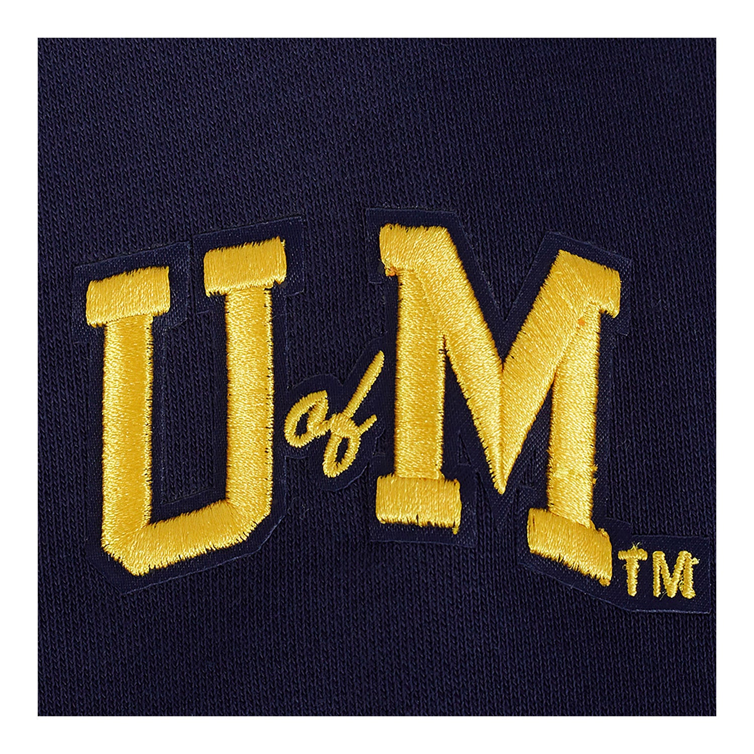 Michigan Wolverines Classic Ladies Fleece Hoodie Dress In Navy - Patch View 2