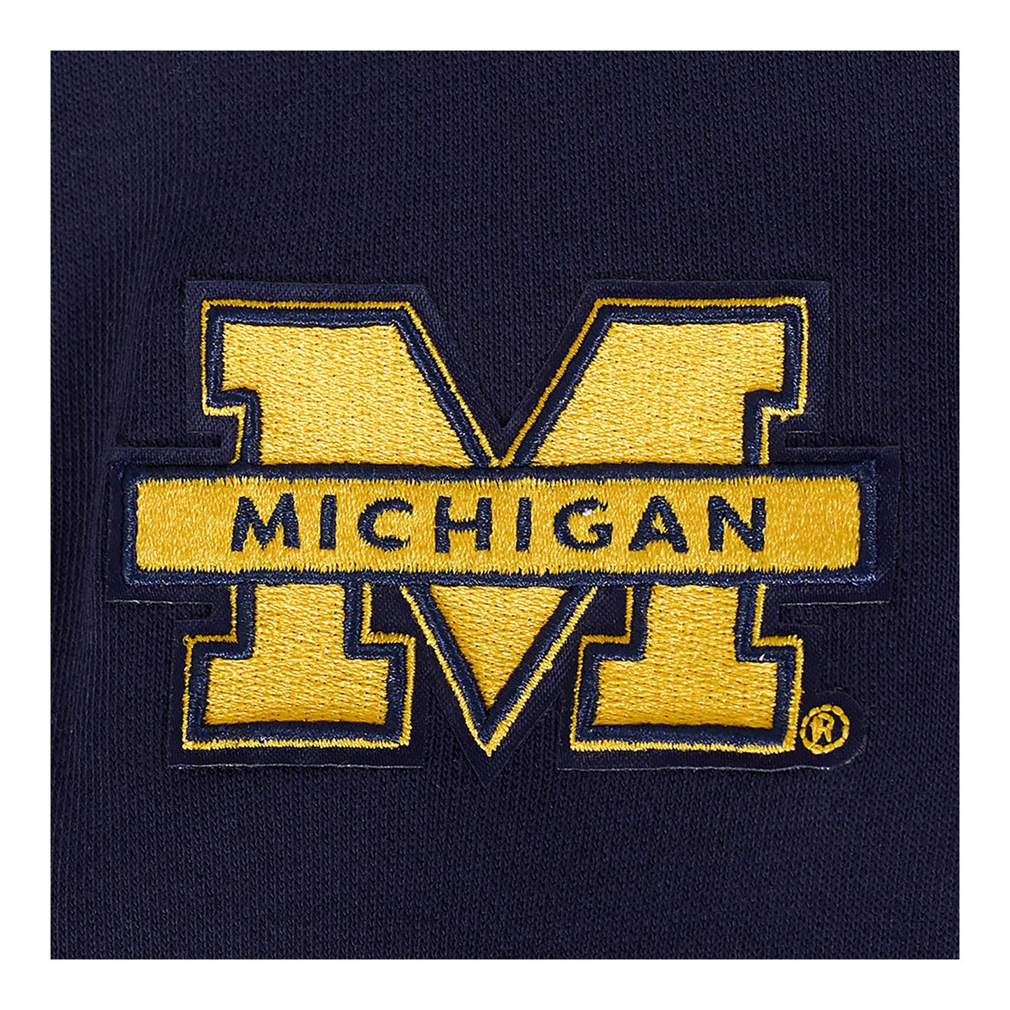 Michigan Wolverines Classic Ladies Fleece Hoodie Dress In Navy - Patch View 4