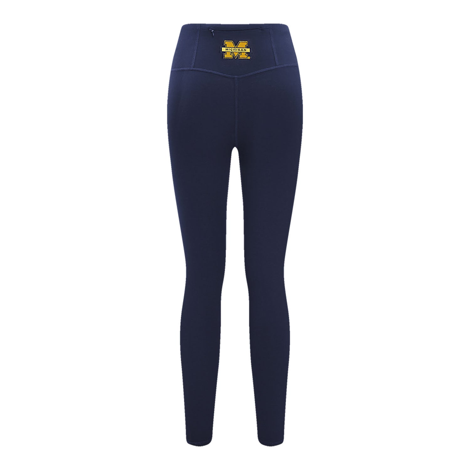 Michigan Wolverines Classic Ladies Jersey Leggings In Navy - Back View