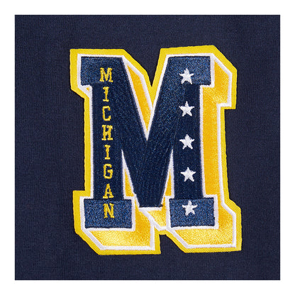 Michigan Wolverines Classic Ladies Jersey Leggings In Navy - Patch View 2