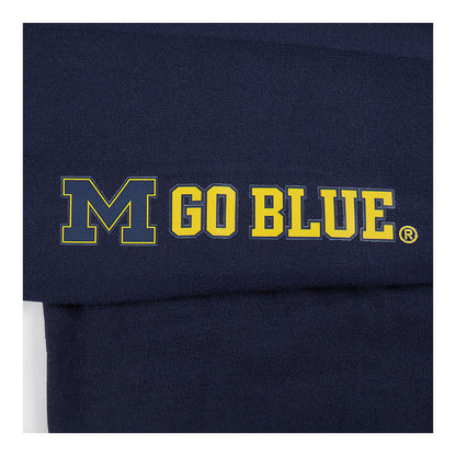 Michigan Wolverines Classic Ladies Jersey Leggings In Navy - Patch View 3