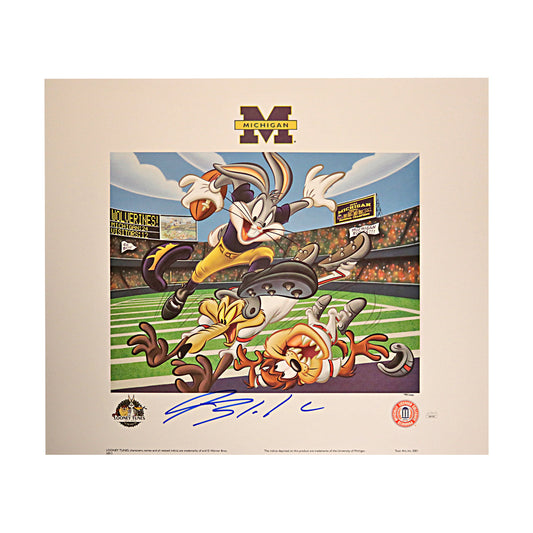 Blake Corum Autographed Signed 19x22.5 Bo Knows Bugs LE 983/1000 Lithograph (JSA Holo) - Front View
