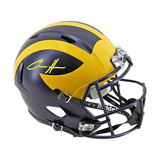 Aidan Hutchinson Michigan Autographed Signed Riddell Full Size Replica Speed Helmet (Beckett Auth) - Right Side View
