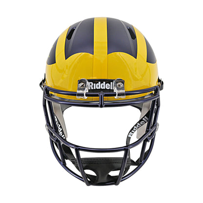 Aidan Hutchinson Michigan Autographed Signed Riddell Full Size Replica Speed Helmet (Beckett Auth) - Front View