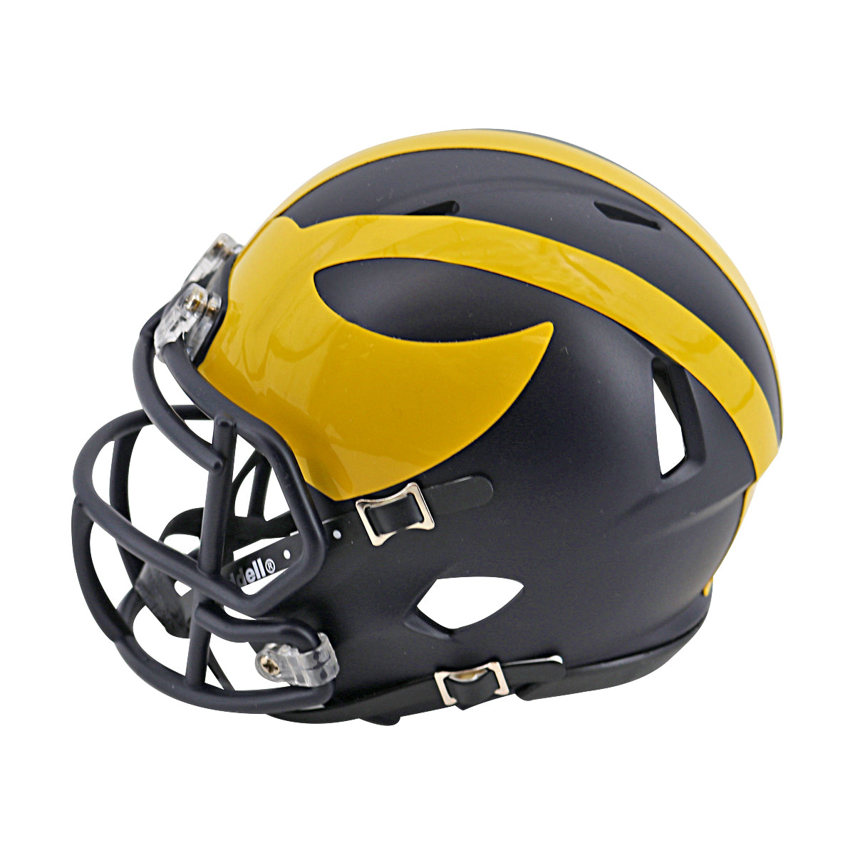 Aidan Hutchinson Michigan Autographed Signed Riddell Replica Speed Mini Helmet (Beckett Auth) - Left Side View
