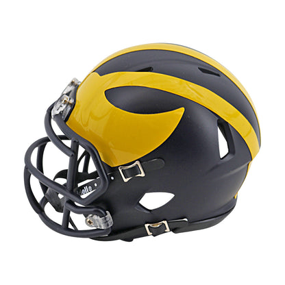 Aidan Hutchinson Michigan Autographed Signed Riddell Replica Speed Mini Helmet (Beckett Auth) - Left Side View