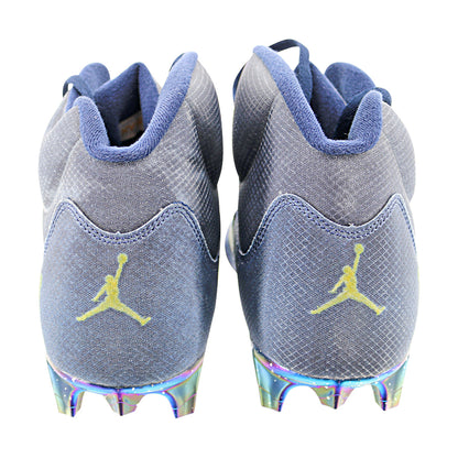 Jordan Brand Retro 5 Mid University of Michigan Team Issued Cleats Size: 17 In Blue - Back View