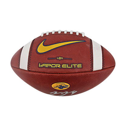 JJ McCarthy University of Michigan Autographed Team Issued Nike Vapor Elite Ball #29 Football (CX Auth) - Back View