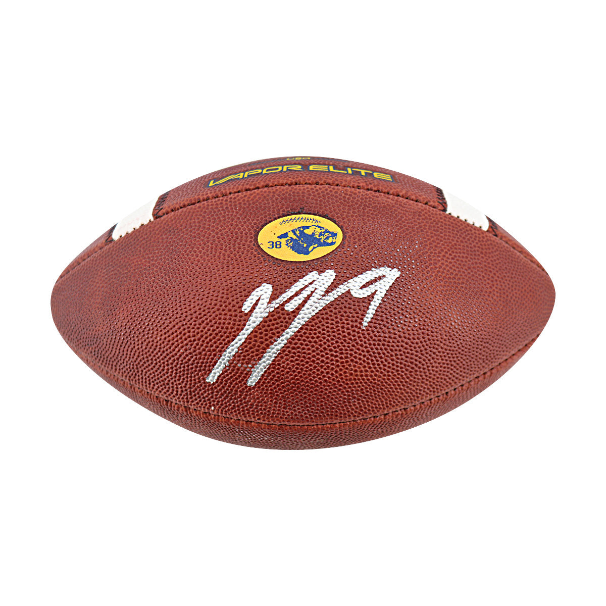 JJ McCarthy University of Michigan Autographed Team Issued Nike Vapor Elite Ball #38 Football (CX Auth) - Signature View