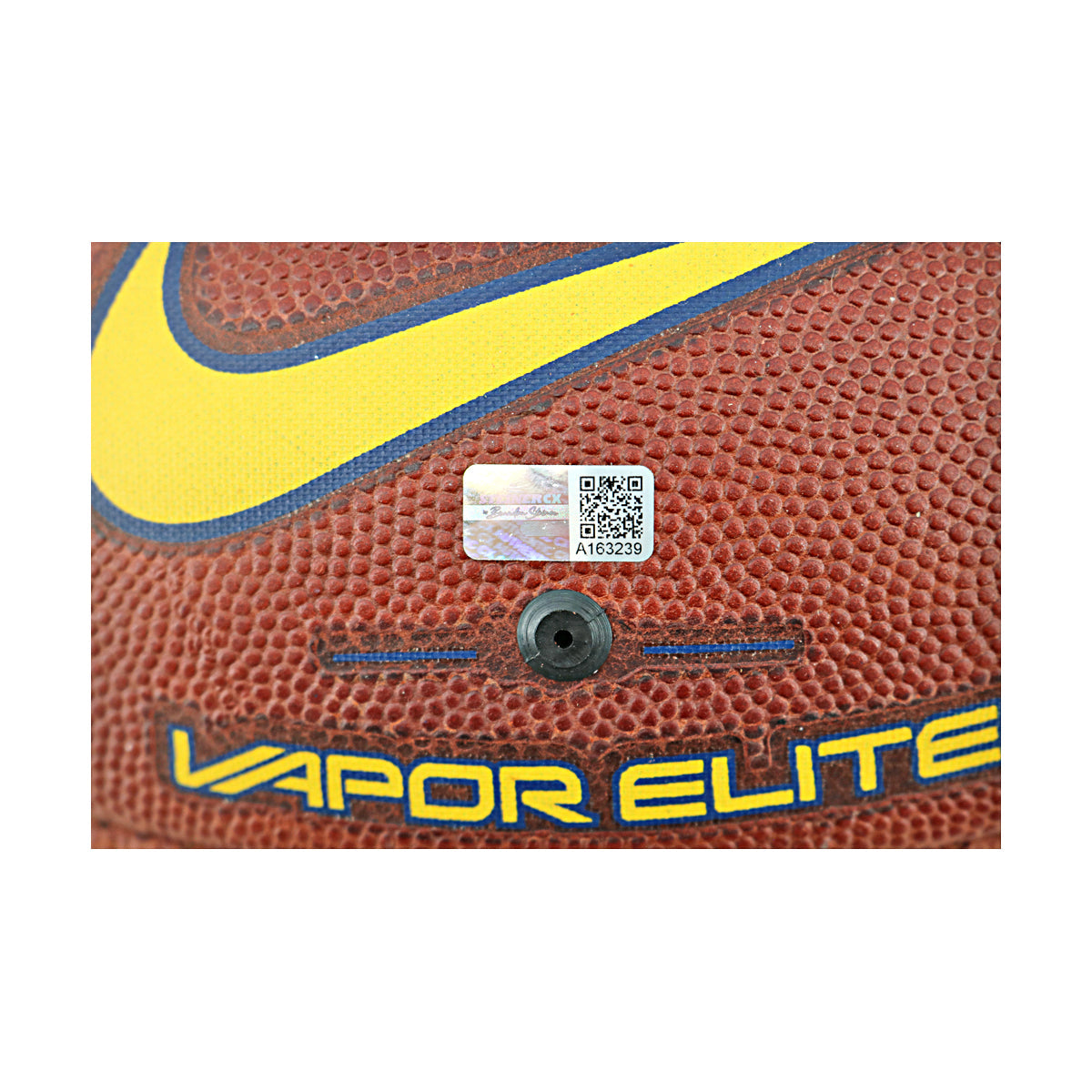 JJ McCarthy University of Michigan Autographed Team Issued Nike Vapor Elite Ball #38 Football (CX Auth) - Sticker View