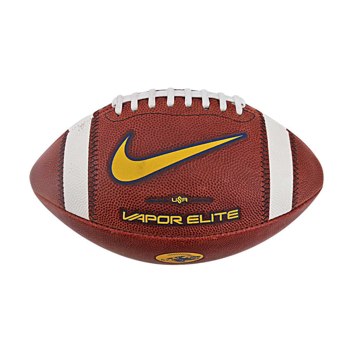 JJ McCarthy University of Michigan Autographed Team Issued Nike Vapor Elite Ball #67 Football (CX Auth) - Front View 2