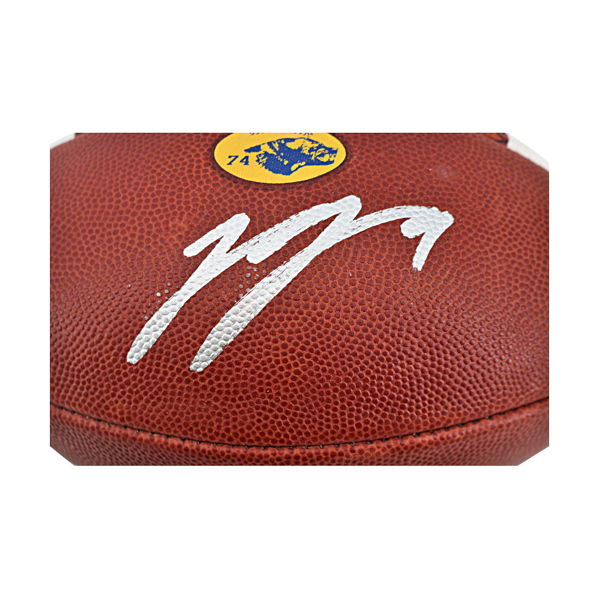 JJ McCarthy University of Michigan Autographed Team Issued Nike Vapor Elite Ball #74 Football (CX Auth) - Signature View 2