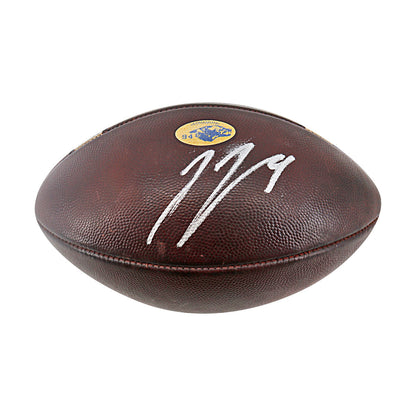 JJ McCarthy University of Michigan Autographed Team Issued Nike Vapor Elite Ball #94 Football (CX Auth) - Signature View