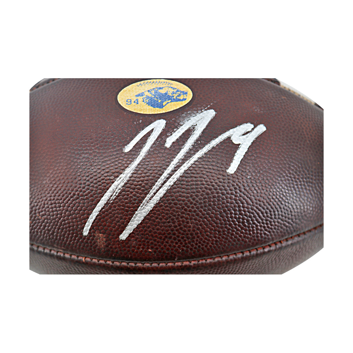 JJ McCarthy University of Michigan Autographed Team Issued Nike Vapor Elite Ball #94 Football (CX Auth) - Signature View 2