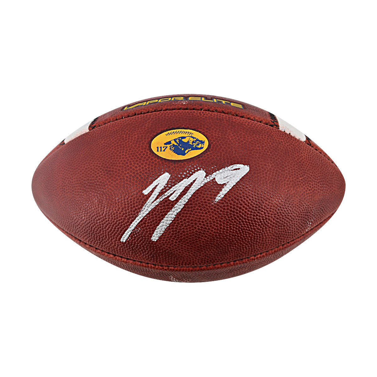 JJ McCarthy University of Michigan Autographed Team Issued Nike Vapor Elite Ball #117 Football (CX Auth) - Signature View