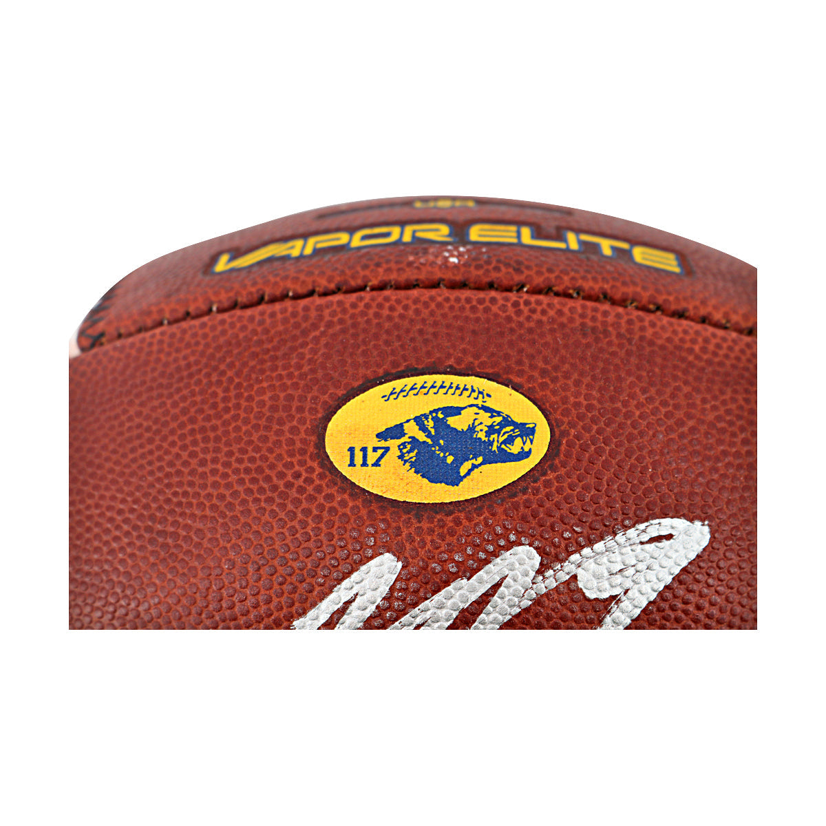 JJ McCarthy University of Michigan Autographed Team Issued Nike Vapor Elite Ball #117 Football (CX Auth) - Patch View