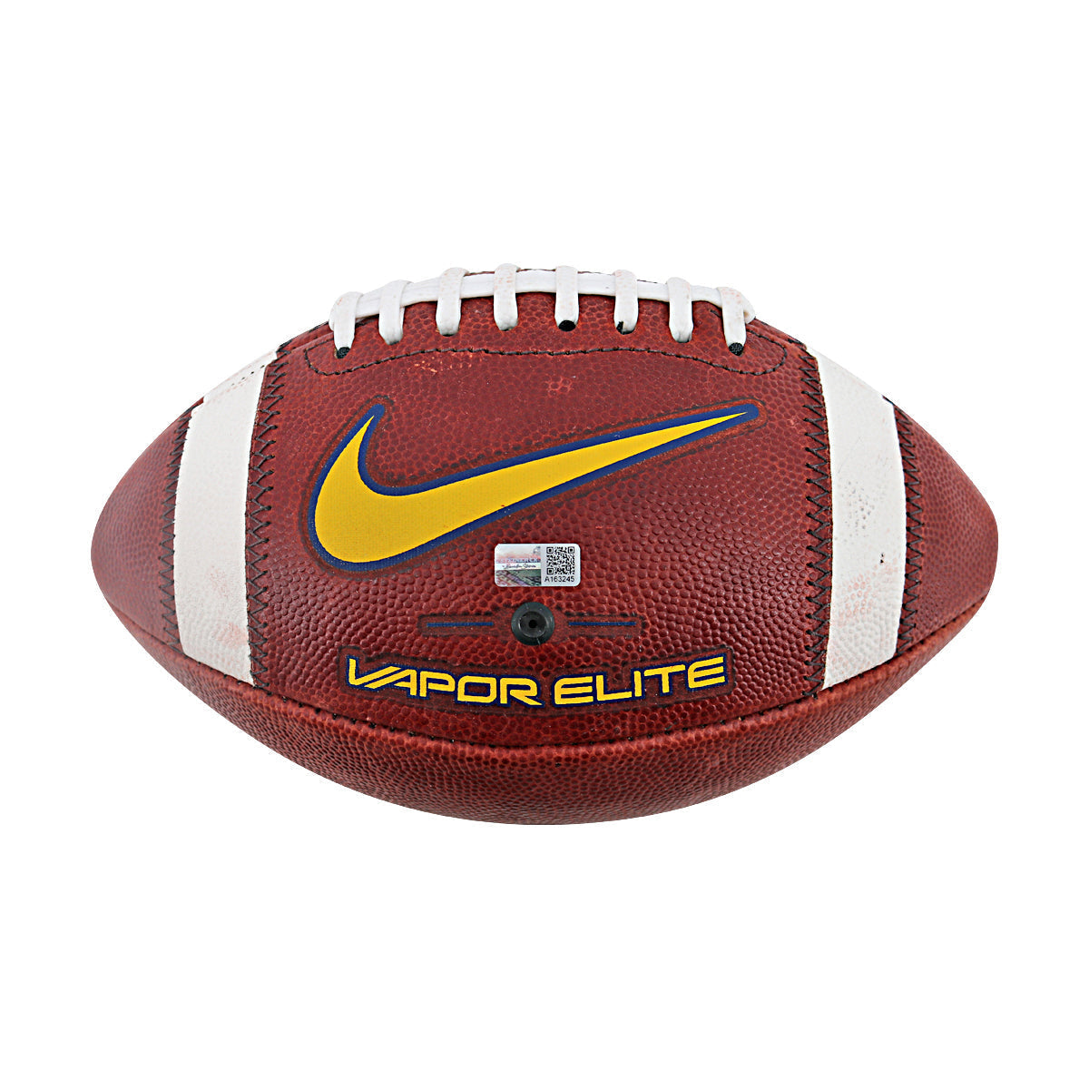 JJ McCarthy University of Michigan Autographed Team Issued Nike Vapor Elite Ball #117 Football (CX Auth) - Front View