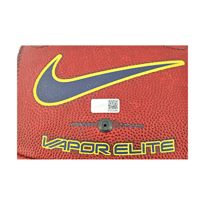 JJ McCarthy University of Michigan Autographed Team Issued Nike Vapor Elite Ball #173 Football (CX Auth) - Sticker View