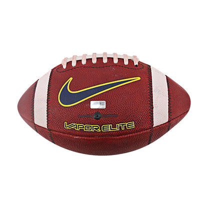 JJ McCarthy University of Michigan Autographed Team Issued Nike Vapor Elite Ball #204 Football (CX Auth) - Front View 2