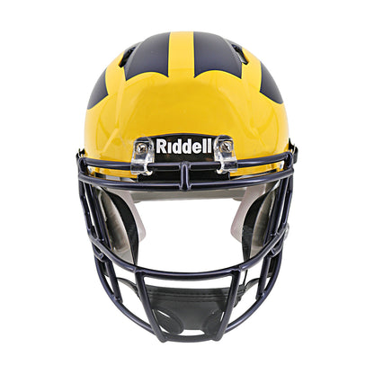 JJ McCarthy University of Michigan Autographed Riddell Full Size Authentic Speed Helmet (Beckett Auth) - Front View