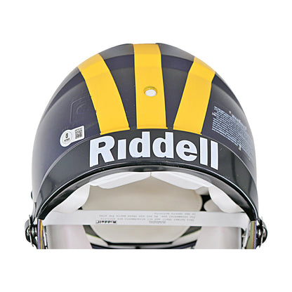 JJ McCarthy University of Michigan Autographed Riddell Full Size Authentic Speed Helmet (Beckett Auth) - Back View 2