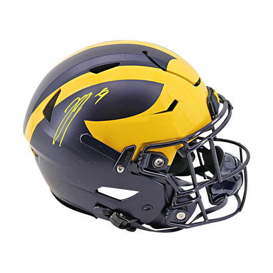 JJ McCarthy University of Michigan Autographed Riddell Team Issued F/S Speedflex Authentic Helmet (Beckett Auth) - Right Side View