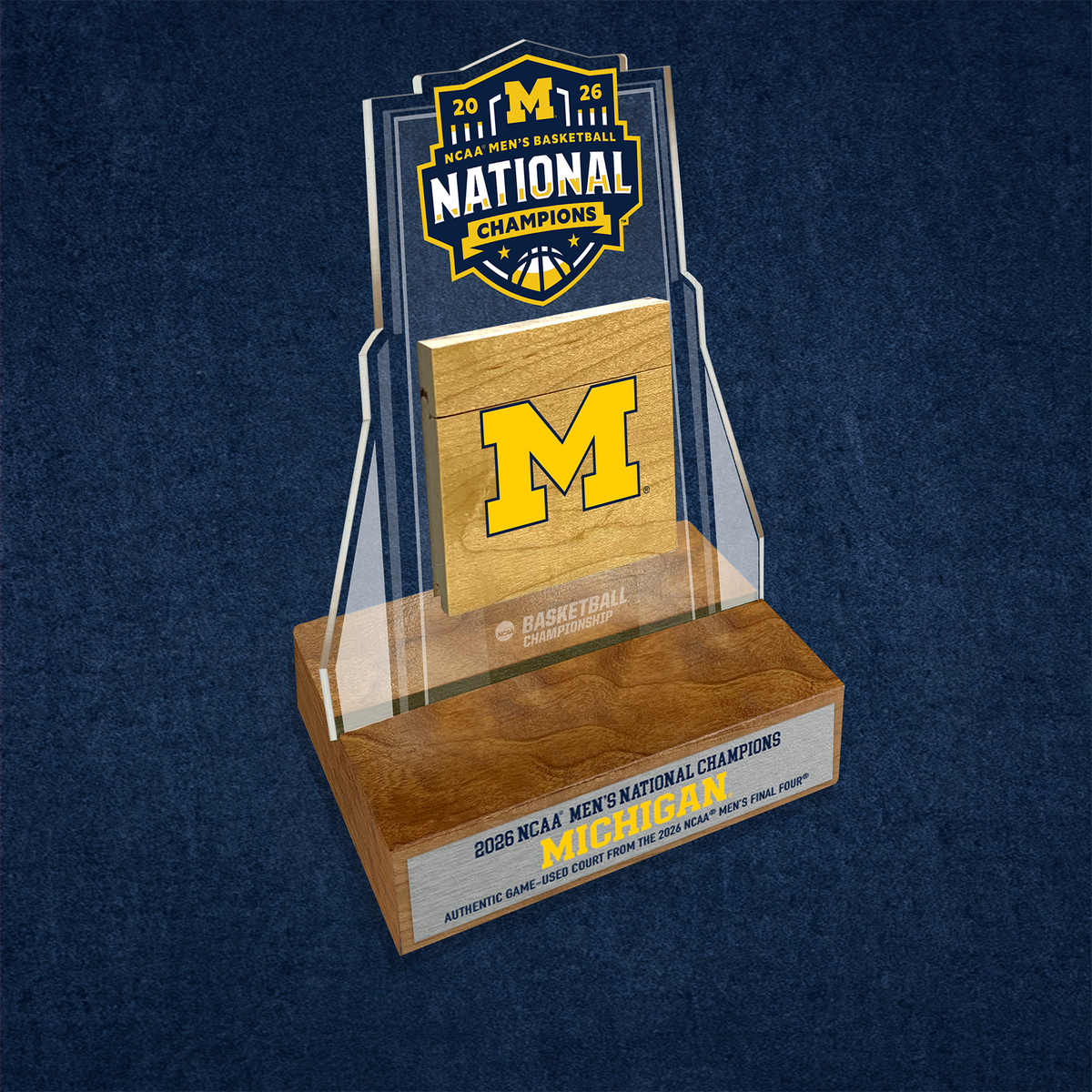 Michigan Wolverines 2026 NCAA® Men’s National Championship Trophy Desk Frame