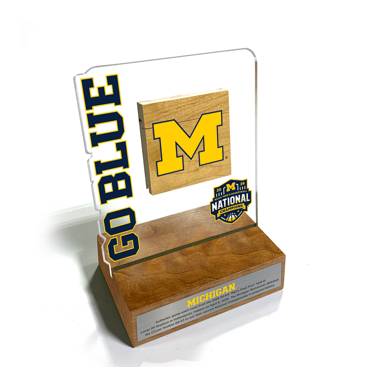 Michigan Wolverines 2026 NCAA® Men’s National Championship Go Blue Desk Frame