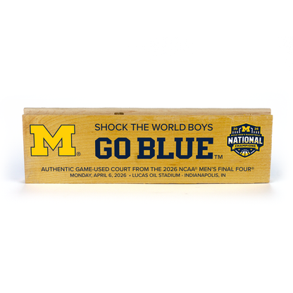 Michigan Wolverines 2026 NCAA® Men's National Championship "Go Blue" Wood Block