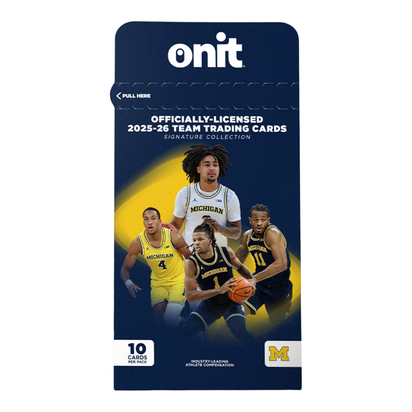ONIT Michigan Wolverines Men's Basketball NIL Trading Card Single Pack - Front View