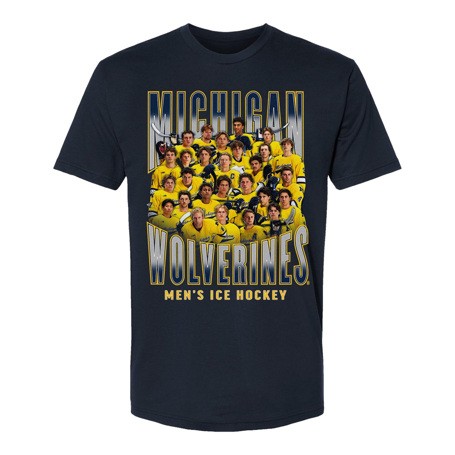 Michigan Wolverines Men's Hockey 2025-2026 Team Shirt In Blue - Front View