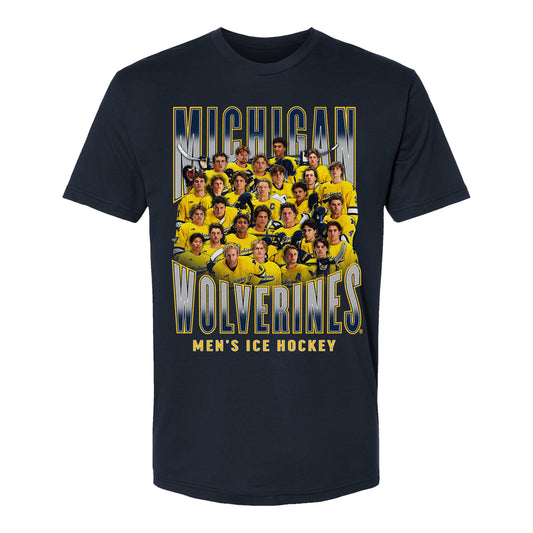 Michigan Wolverines Men's Hockey 2025-2026 Team Shirt In Blue - Front View
