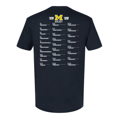 Michigan Wolverines Men's Hockey 2025-2026 Team Shirt In Blue - Back View