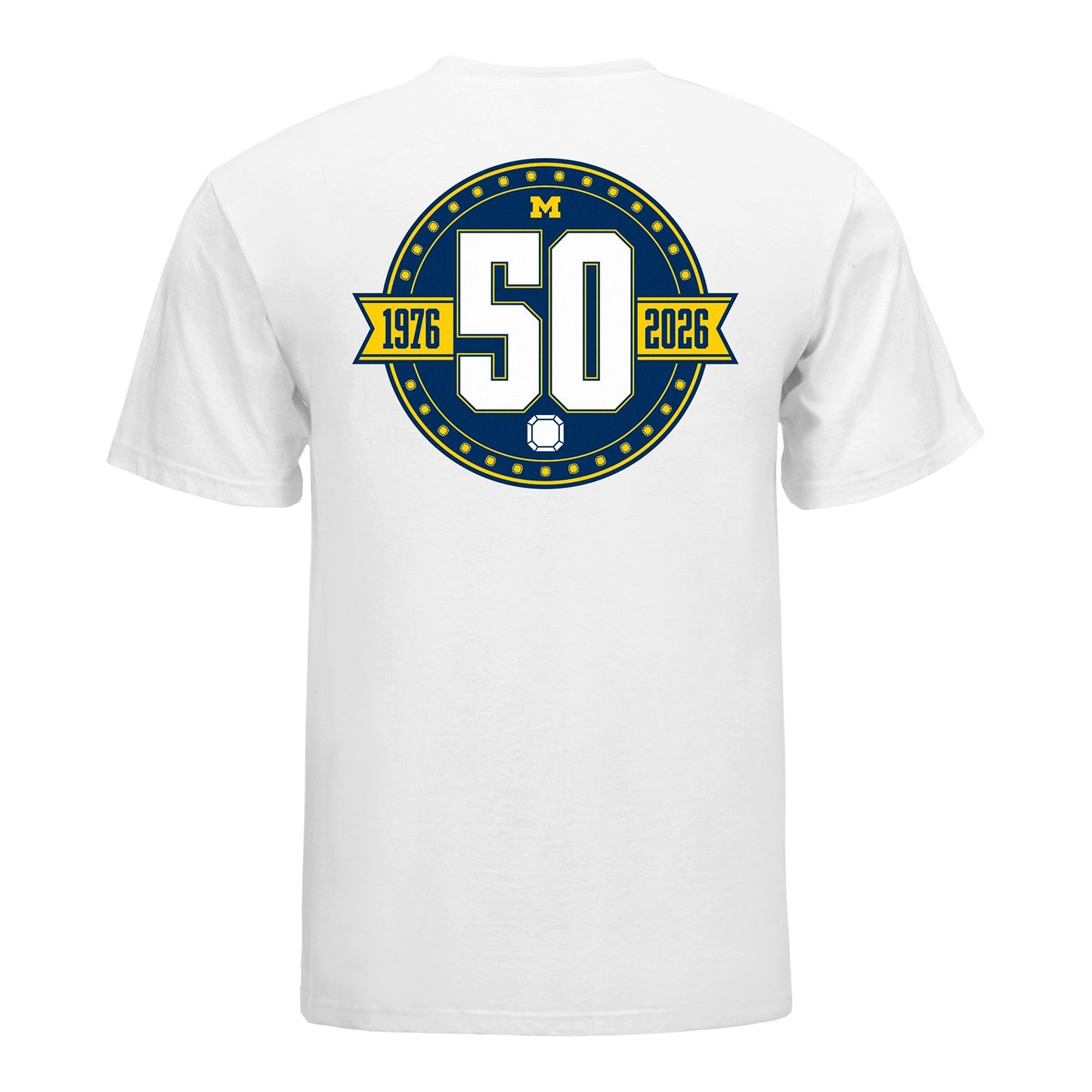 Michigan Wolverines Women's Gymnastics 50th Anniversary T-Shirt - Back View