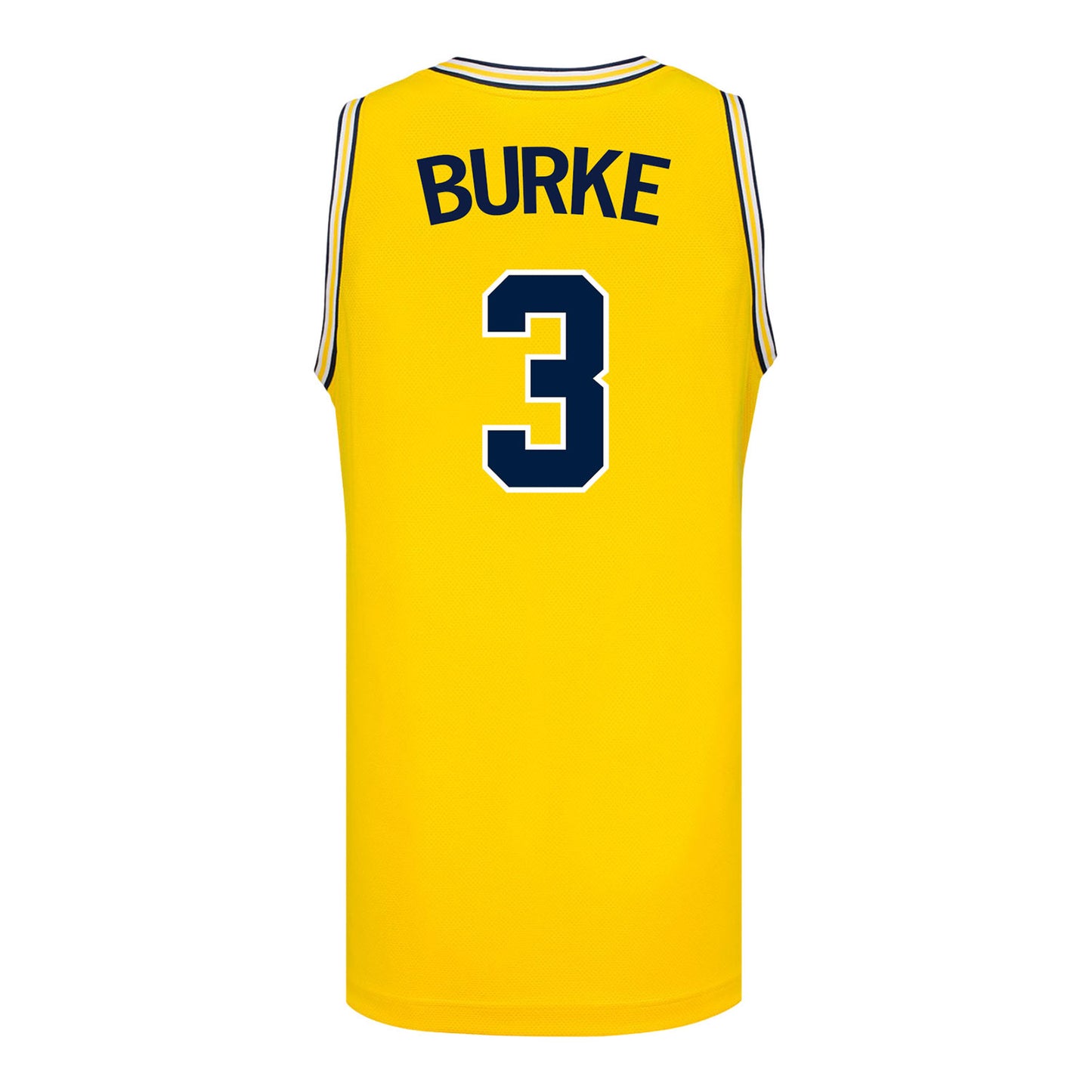 Michigan Wolverines #3 Trey Burke Maize Basketball Jersey - Back View