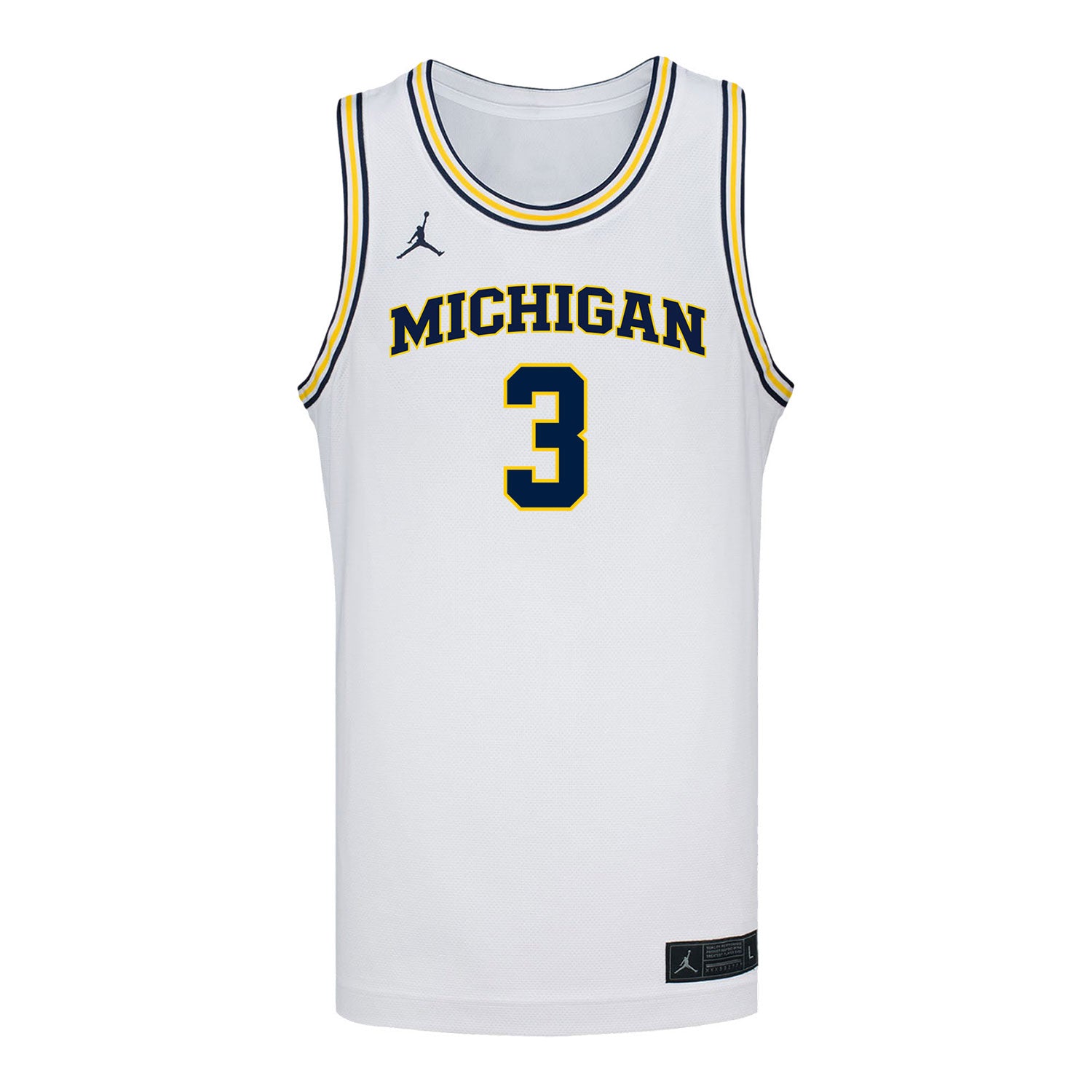 Michigan Wolverines #3 Trey Burke White Basketball Jersey - Front View